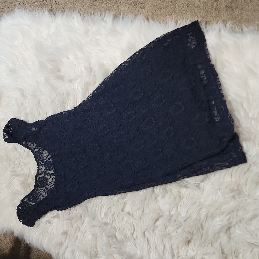 Abercrombie & Fitch navy blue lace overlay dress- small